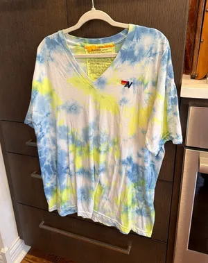 Aviator Nation boyfriend V-neck t-shirt tie-dye xxl thumbnail 1