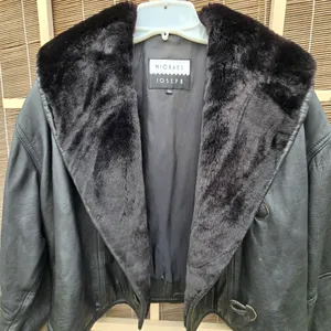 VTG Michael Joseph 🇺🇸 Made Fur&Leather Jacket, M Black Size M thumbnail 2