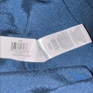 NWOT Dress the population IRIS slit crepe maxi gown v neck size L peacock blue thumbnail 7
