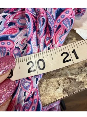 Pink Floral Tiered Midi Dress with Puff Sleeves thumbnail 7