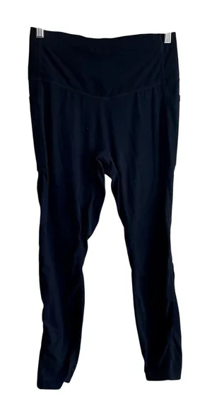 Halara 7/8‎ length black leggings women's L nylon elastane high waisted pockets thumbnail 1