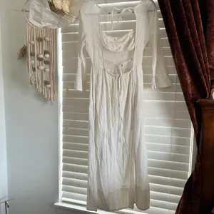 Free People White cotton Crinkle Maxi Dress Open Back Romantic Boho Fairycore XS thumbnail 3