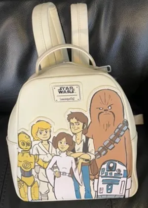 Loungefly Disney Parks Star Wars Trilogy Character Cartoons Mini Backpack NEW thumbnail 1
