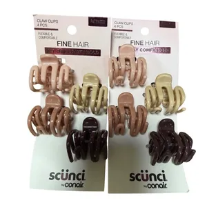 NEW scünci Mini Flexi Claw Clips designed for fine hair 2 packs neutral colors thumbnail 2