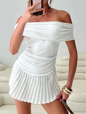 Princess Polly Lucianne Off The Shoulder Mini White Dress thumbnail 1