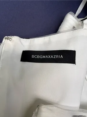 BCBG MAXAZRIA DRESS Maxi Formal LONG GOWN WHITE BLACK POLKA DOT 4 S Ruffle thumbnail 8
