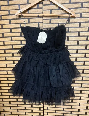 Altar'd State Black‎ Ruffle Mini Dress Size XS thumbnail 1