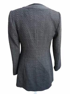 ZARA tweed overcoat Medium black thumbnail 4