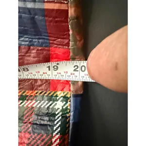 Aerie Patchwork Pattern Tote Bag with Green Handles thumbnail 3