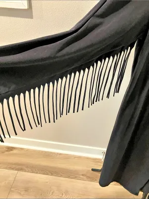 Wrangler Fringe Black silver concho boho longline cowgirl western chic thumbnail 8