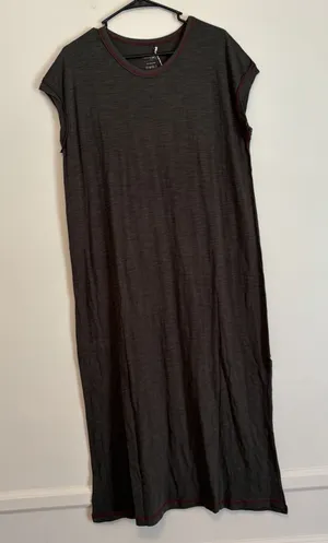 Natural Life Frankie‎ Knit Cotton T Midi Dress Green Oversized NWT XS Lagenlook thumbnail 1
