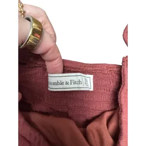 Abercrombie & Fitch Smocked Crop Top Puff Sleeve Blouse Womens Size M‎ thumbnail 3