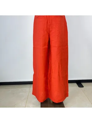NWT Farm Rio Red 3D Petals Bodice Euroflax Premium Linen Jumpsuit Sz M Wide-Leg thumbnail 10