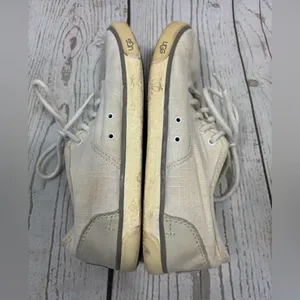 Worn UGG Hally Canvas Sneakers Shoes Lining Textile Sheepskin thumbnail 10