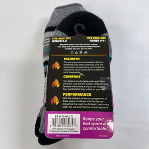 Escape Heat Insulated Thermal Socks Women 9 11 Gray Black Aqua‎ Stripe Cozy Warm thumbnail 5
