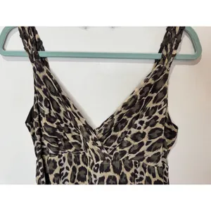 Y2K Arden B Leopard Print Silk Maxi‎ Dress Sz 6 Brown Tan Green Gold thumbnail 4