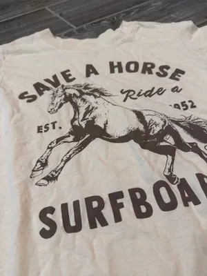🎉NEW with tags! O’Neill Save a Horse Ride a Cowboy Cream tee Size XS extra small thumbnail 2