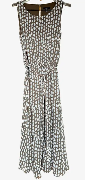 MSK‎ 90's Brown and White Dress Sz 6 thumbnail 1