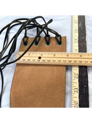 Handmade Brown Suede Corset Belt With Black Leather Laces & Grommet Detail 48i thumbnail 3