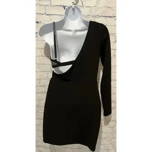 One sleeve black mini dress with rhinestone bra. Size Small thumbnail 5