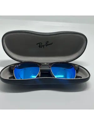 Ray-Ban RB 3016 Clubmaster Classic Sunglasses with Blue Mirrored Lenses thumbnail 13