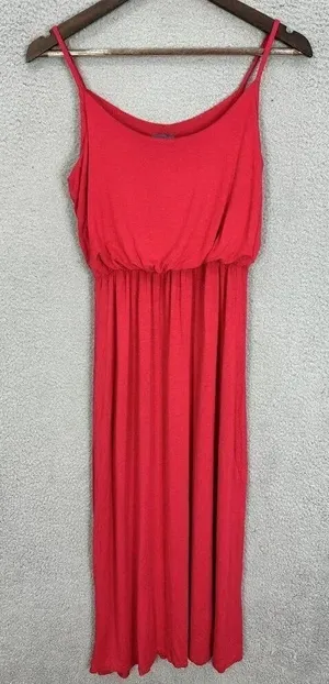 Olivia Rae midi sundress‎ womens small red sleeveless high waist blouson beach thumbnail 1