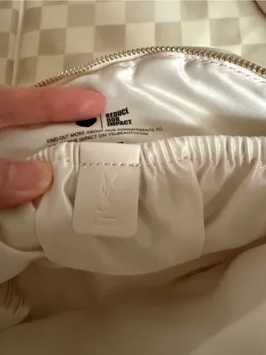 YSL Quilted White Zippered Cosmetic Pouch 9”x5”x2” NEW thumbnail 4