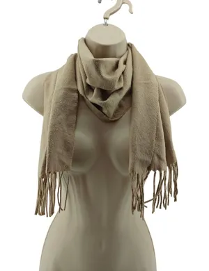 V Fraas Cashmink Fringe Scarf Tan Tassle thumbnail 1