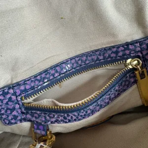 Tory Burch heidi pigskin leopard heart Chain crossbody Bag Purple Small thumbnail 8