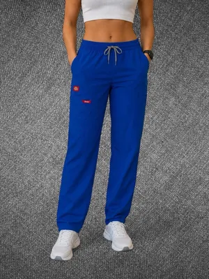 Dickies Medical Royal Blue Scrub Pants Elastic Waist Cargo Uniform Medium thumbnail 3