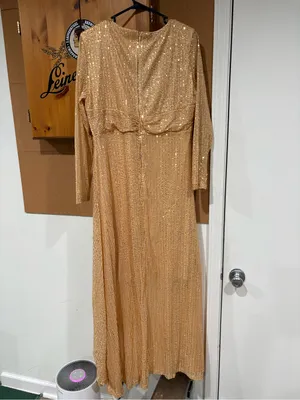 Gold Sequin Faux Wrap Maxi Dress thumbnail 4