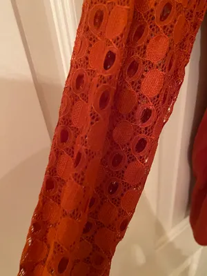 Dark Orange Lace Long Sleeve Size L thumbnail 4