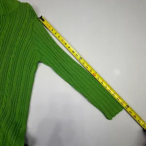 First Issue by Liz Claiborne Lime Green Cable Knit 1/4 Zip Mock Neck Sweater Lar thumbnail 8