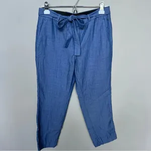 Banana Republic NWT Avery Ankle Dress Pants Tie Belt Blue Size 6 thumbnail 3