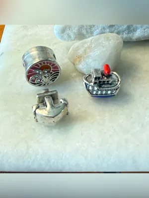 Carnival Cruise Silver Toned Nautical Bracelet Charms. thumbnail 2