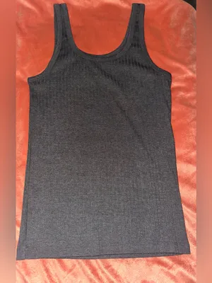 NWT Aerie Scoop Neck Charcoal Tank thumbnail 2