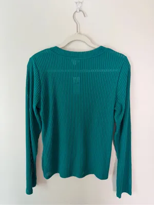 Anthro Pilcro Sheer Layering Top NWT Medium Green Jade thumbnail 3