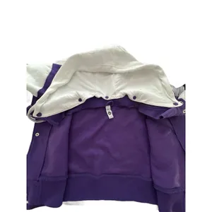 SA Hoodie Varsity Letterman Jacket XL Fleece Snap Bomber Purple Unisex‎ #UV9-1 thumbnail 4