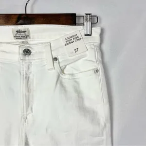 J. Crew‎ White Lookout High Rise Skinny Crop 27 thumbnail 4