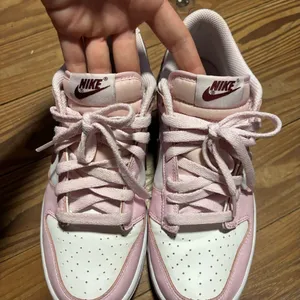 Nike Pink Foam and White Dunk Low Sneakers thumbnail 7