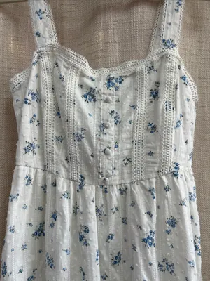Last One!! Floral Stripe Clip Dot Sleeveless Maxi Dress. Size Small thumbnail 8