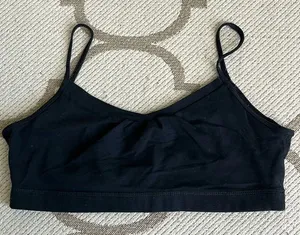 Lululemon black no padding yoga lounge light support bra thumbnail 1