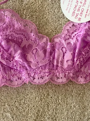 Undies Brand New Lace Bralette in Lavender Pink XS thumbnail 9