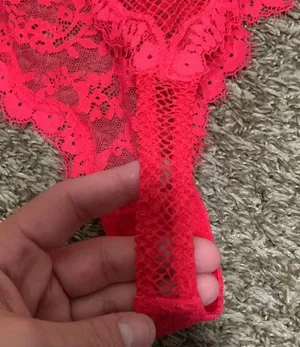 Victorias Secret Sexy Red lace Teddy thong mesh on butt size woman small thumbnail 7