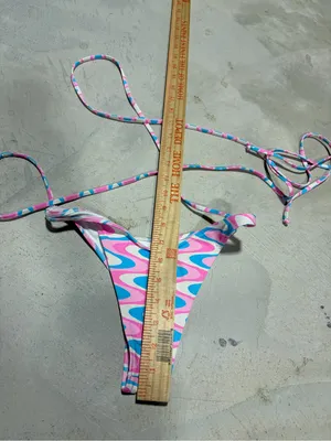 Frankies bikinis x wildflower Tie-Waist Bikini Bottom Pastel Swirl small thumbnail 5