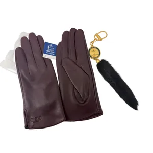 Jindo Fashion Burgundy Leather Gloves Size 44 Made in Korea thumbnail 4