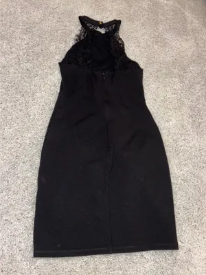 Lulus Black Bodycon Mini Dress with Lace Detailing Womens Size Small In Great Condition thumbnail 3