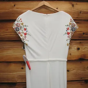 Mac Duggal 55709 Embellished Sleeve Jersey Wrap Gown White Size 4 thumbnail 12