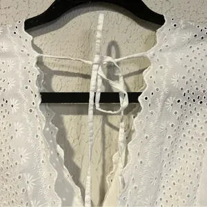 American Eagle Outfitters White Eyelet Cotton Romper size small thumbnail 12