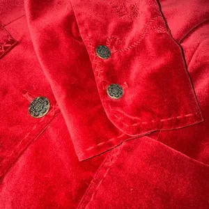 Women's red velvet blazer size M thumbnail 12